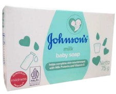 Johnson & Johnson Baby Soap Milk 75g bars, case of 96.