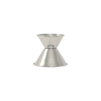 Stainless steel jigger 0.5oz/1oz, dual-sided, durable, corrosion-resistant, easy to clean, precise measuring tool for bars and restaurants. (Packed By: 300 Each Per Case), not a set.