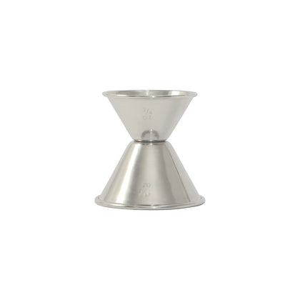 Stainless steel jigger 0.75oz/1.25oz, dual-sided, durable, corrosion-resistant, easy to clean, precise bar measuring tool for cocktails. (Packed By: 300 Each Per Case), not a set.
