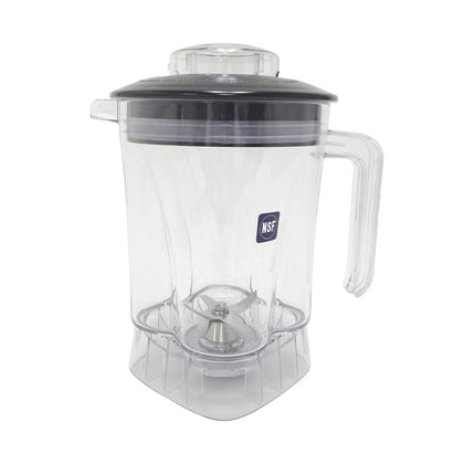 Durable 51oz jug assembly with ergonomic handle and easy-pour spout. Packed by 4 each per case. Food-safe, impact-resistant design ideal for commercial kitchens, smoothie bars, and restaurants.