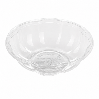 Clear Disposable PLA Salad Container Bowls for Lunch & Meal Prep