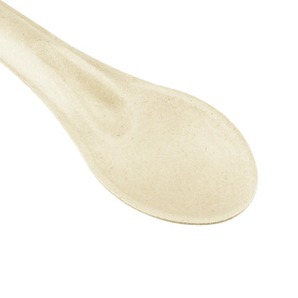 Beige Bagasse Paper Wrapped Disposable Spoons For Party & Catering