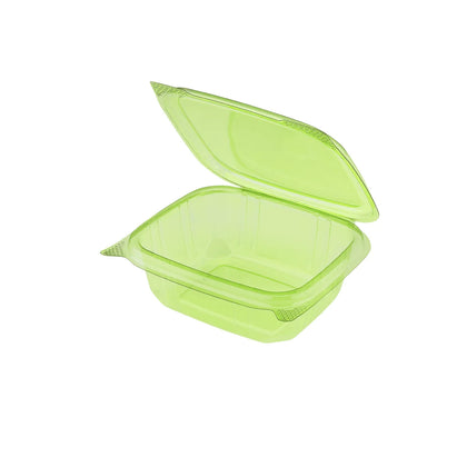 Green PLA Disposable Hinged Clamshell Deli Takeout Containers
