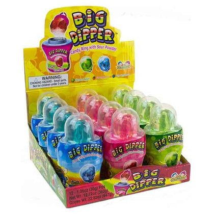 Kidsmania Big Dipper Candy Ring with Sour Powder 12 Count Display