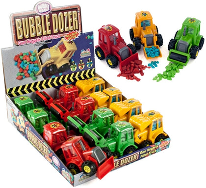Kidsmania Bubble Dozer Candy Toy Truck with Gum Nuggets 12 Count Display