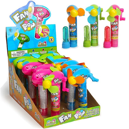 Kidsmania Fan Pop Candy Toy with Mini Fan and Lollipop 12 Count Display