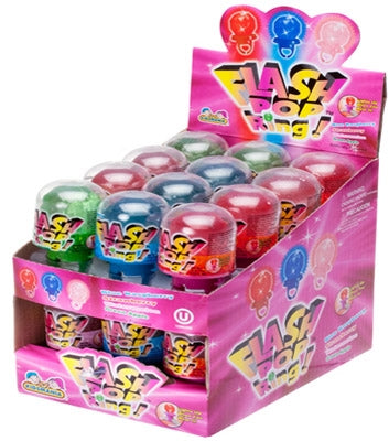 Kidsmania Flash Pop Ring Light-Up Wearable Lollipop Candy, 24 Count