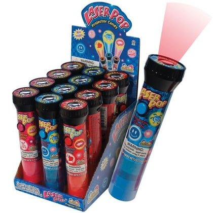 Kidsmania Laser Pop Projector Candy Toy with Light-Up Image and Lollipop 12 Count