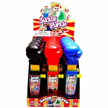 Kidsmania Sucker Punch Candy Toy with Lollipop Boxing Glove 12 Count