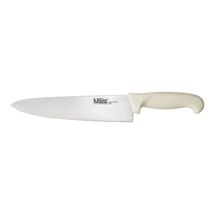 Klinge 10-inch stamped chef knife with wide razor-sharp blade, ergonomic handle, lightweight build for all-purpose prep, packed 36 per case for chefs and commercial foodservice kitchens