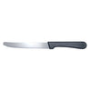 Steak knife 5-inch blade with round tip and durable plastic handle, sharp, rust-resistant, easy to clean, comfortable grip, perfect for cutting steaks and meats. (Packed By: 48 Dozen Per Case).