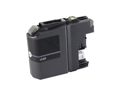 LC103 black ink cartridge compatible with Brother printers, 600-page yield