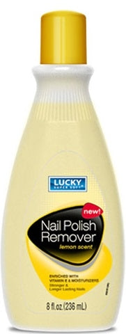 Lucky Super Soft Lemon Scent Nail Polish Remover features a fast and effective formula designed to gently remove nail polish while leaving behind a refreshing lemon scent. Suitable for use on natural nails, this remover helps clean away even stubborn polish with ease, making it a reliable choice for regular manicures and touch-ups at home.