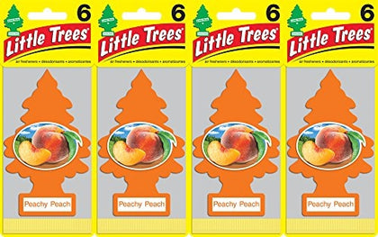 Little Trees Peachy Peach Car Air Freshener 6 Pack Orange Tree Design