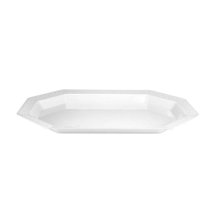Lacetagon Pearl Tray, premium extra-heavy plastic serving tray. Elegant, BPA-free, durable, and ideal for weddings, parties, catering, and family gatherings. Perfect for appetizers and desserts.