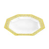 Lacetagon Gold Plates in 11-inch, 9-inch, and 7-inch sizes. Elegant, durable, and reusable. Perfect for weddings, parties, catering, and family gatherings. Ideal for meals, appetizers, and desserts