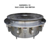 72-inch large Mongolian BBQ cooktop with center hole and propane gas, offering a spacious, high-performance surface for grilling and stir-frying.