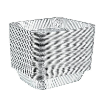 Large rectangular aluminum rack roaster with elevated rack for even cooking. Ideal for roasting meats, poultry, and vegetables. Durable and disposable, perfect for family meals and catering events.