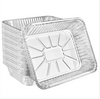 Large rectangular aluminum roaster pan for baking, cooking, and food storage. Durable and lightweight, it provides even heat distribution, perfect for roasting meats, vegetables, and large meals.