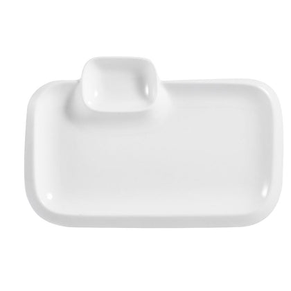 Large 12-inch rectangular serving platter, chip-resistant, microwave and dishwasher safe, ideal for entertaining, buffet spreads, or elegant everyday dining presentations.