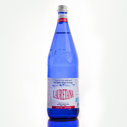 Laurentana Sparkling Natural Mineral Water Blue Glass Bottles 1000ml Pack of 12