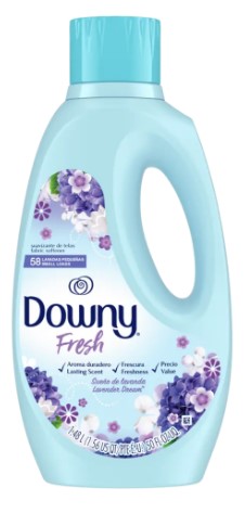 Downy Lavender Dream Liquid Fabric Softener 50oz – softens clothes, reduces wrinkles, and leaves a long-lasting calming lavender scent.