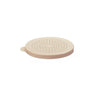 Durable beige 1mm polycarbonate lid for PDRG series dredges, break-resistant, color-coded for kitchen safety, easy to clean, packed 144 per case, ideal for commercial kitchen ingredient control.
