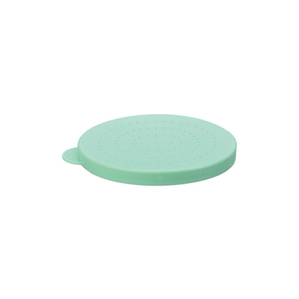 Durable polycarbonate green 0.5mm lid for PDRG series dredges, color-coded for safe ingredient use, break-resistant, easy to clean, packed 144 per case for commercial kitchen applications.