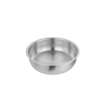 Luminous round water pan for Luminous chafer with mirror finish, precise fit, and durable design; ideal for buffets, catering, and professional food service to maintain even heat distribution.