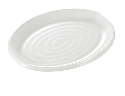 Yanco Oval Plate MD-210 Crafted from high-quality melamine, this oval plate boasts a sleek white finish that complements any table setting. Measuring 10-1/2