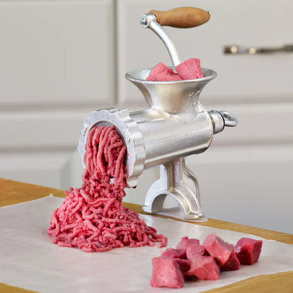 MG-10, #10 Hub, w/Plates & Tubes, Clamp Base Manual Meat Grinder