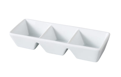 Yanco Three Divided Tray ML-737 is an elegant and versatile addition to any tableware collection. Crafted from high-quality porcelain with a glossy glaze finish, this tray is designed to enhance the presentation of appetizers, desserts, sauces, and condiments. Its three-compartment design allows for stylish and organized serving, making it an excellent choice for restaurants, banquet halls, catered events, and hotels. 