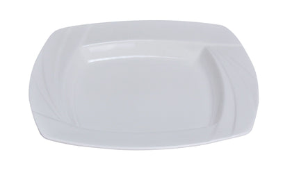 Yanco Square Soup Plate MM-309 is an elegant and reliable addition to your tableware collection. Crafted from high-quality porcelain with a stylish glaze finish, this plate offers excellent durability and temperature resistance. Featuring an embossed pattern, it adds a sophisticated touch to any dining setting while providing a versatile serving option for soups, polenta, rice, and other dishes.