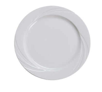 Yanco Plate MM-7 is a versatile and elegant choice for serving salads, appetizers, and desserts. Crafted from durable, bone white porcelain, this plate maintains its pristine appearance while offering excellent resistance to breakage. The rolled edge ensures easy handling, making it a practical addition to any dining setting. Part of the sophisticated Yanco Miami collection, its coastal-inspired design enhances the presentation of your culinary creations. 