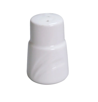 EcoQuality Salt Shaker MM-SS is a refined addition to any upscale restaurant or hotel. Crafted from durable bone white porcelain, this salt shaker features a sleek, round design and two holes on top for controlled dispensing. It pairs seamlessly with the matching EcoQuality Pepper Shaker MM-PS, completing your elegant table setting.