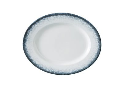 Yanco Oval Plate MR-213 offers a sleek, modern silhouette enhanced by a refined midnight blue rim. Its gently curved oval shape provides a sophisticated platform for serving appetizers, small entrees, or desserts. Crafted from durable porcelain, this plate is both stylish and versatile—ideal for contemporary dining environments that value both form and function.