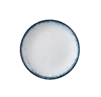 Yanco Coupe Round Plate MR-706 offers a sleek and contemporary presentation for bread, butter, or small appetizers. Its clean white surface, framed with a bold midnight blue rim, adds a stylish accent to casual and upscale dining settings alike. Crafted from durable porcelain, it’s a reliable choice for high-volume environments.