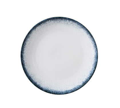 Yanco Coupe Round Plate MR-710 features a bold midnight blue rim, adding a touch of modern elegance to your dinner table. Its spacious design makes it ideal for serving a variety of main courses or dinner entrees. Crafted from durable porcelain, this plate combines style and functionality, perfect for both casual and upscale dining environments.