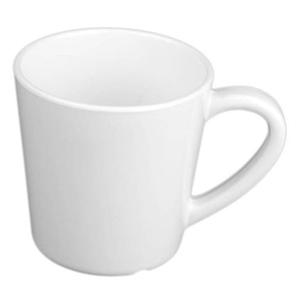 EcoQuality Cup/Mug MS-9018WT is made from the long-lasting and high-quality melamine material these mugs look like ceramics. You can serve any cold or hot drinks in these cups - coffee, tea, cocoa, etc. These white mugs will perfectly fit any establishment design. Thanks to the appearance, they will always look stylish in your cafeteria, restaurant or catering events. The popular volume and sizes of the mug allow you to easily serve the right amount of drink.