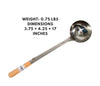 A 6 Oz machine-made ladle (Small #3) with a sturdy handle, designed for precise serving of soups, sauces, and other liquids.
