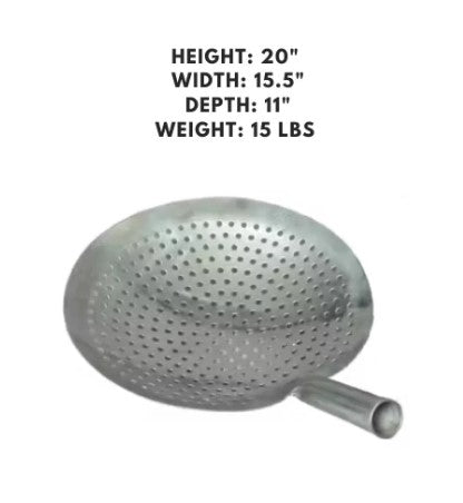 Pack of 12 Mandarin Stainless Steel Strainers, 11 inches, ideal for straining liquids, draining pasta, and rinsing fruits or vegetables.