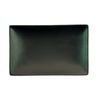 Matte Black Rectangular Platter 8.5-inch stoneware serving dish with non-glare glaze, modern and durable, chip-resistant, microwave-safe, dishwasher-safe, perfect for appetizers, sushi, or desserts.