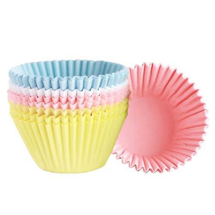 Medium Rainbow Baking Cups for muffins and cupcakes. Grease-resistant and durable with vibrant rainbow designs. Perfect for birthdays, celebrations, and baking enthusiasts. Food-safe and easy to use.