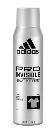 Adidas Pro Invisible men’s deodorant body spray 150ml,  with anti-stain formula and long-lasting odor protection