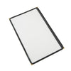 8-1/2x14 inch black 1-pocket menu cover made with tear-resistant and easy-to-clean material for durable and stylish menu presentation; packed 100 each per case for commercial food service.