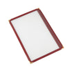 Burgundy 8-1/2x5-1/2 inch 1-pocket menu cover made from tear-resistant and easy-to-clean material for durable, professional menu display; packed 200 each per case for restaurants and cafes.