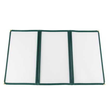 Green 3-pocket menu cover for 8.5x11