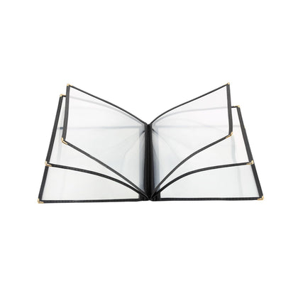 Black 6-pocket menu cover for 8.5x11