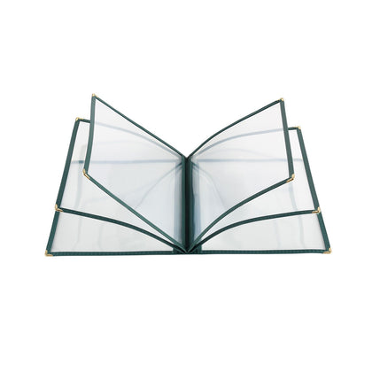 Green 6-pocket menu cover for 8.5x11
