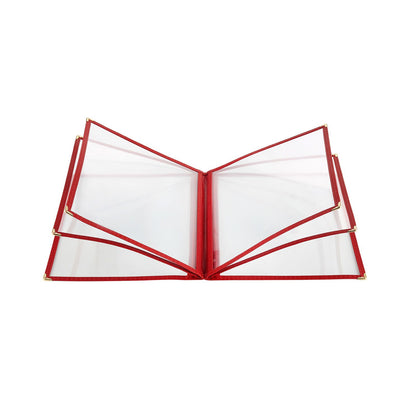 Red 6-pocket menu cover for 8.5x11